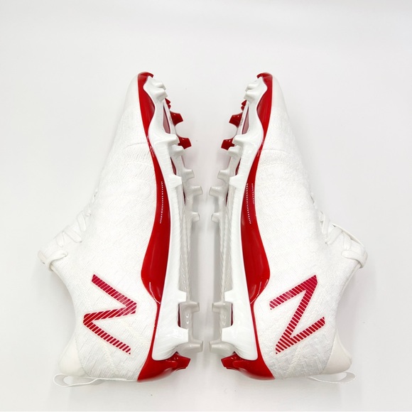 New Balance Mens Red White Burn X2 Low Cut Lacrosse Cleats Shoes Size 6.5 - Picture 8 of 12